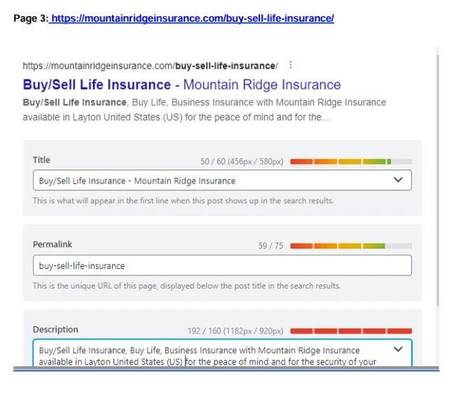page 3 on-page optimization of website showing in rankmath