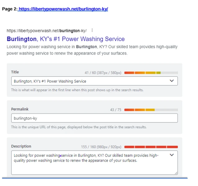 shows on page seo optimization of website 2nd page