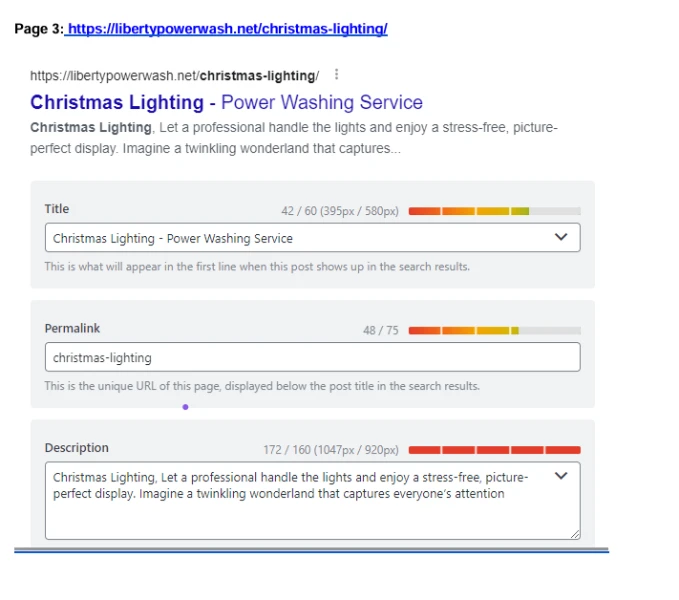 shows on page seo optimization of website 3rd page