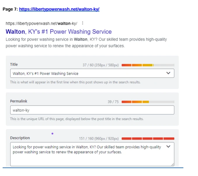 shows on page seo optimization of website 7th page