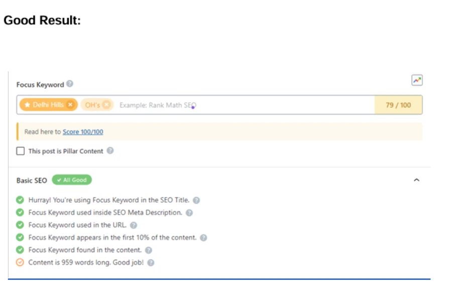 shows seo keyword optimization of website 6th page