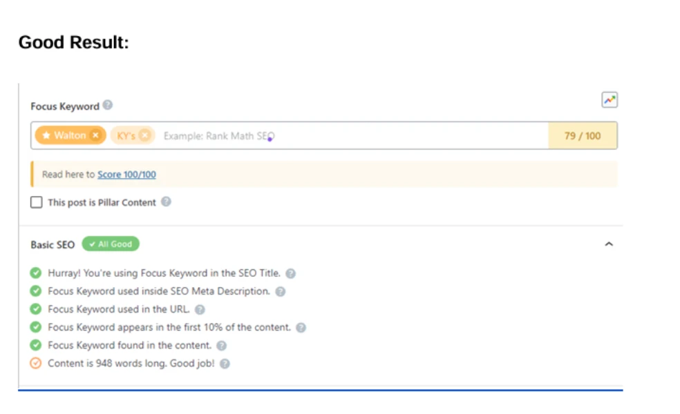 shows seo keyword optimization of website 7th page